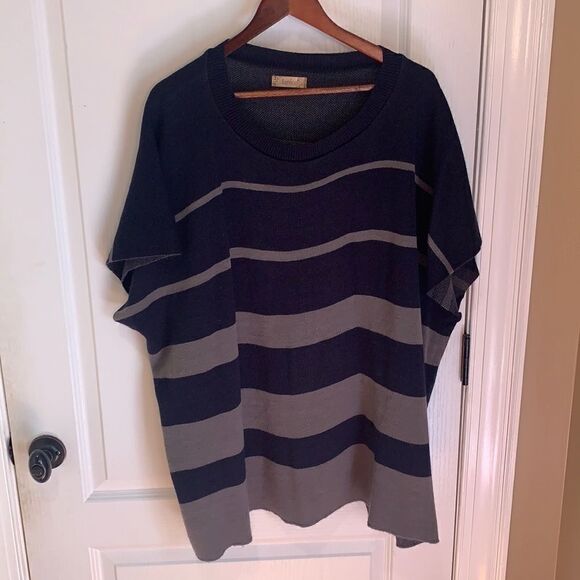New Janice oversized striped sweater poncho - Picture 1 of 5